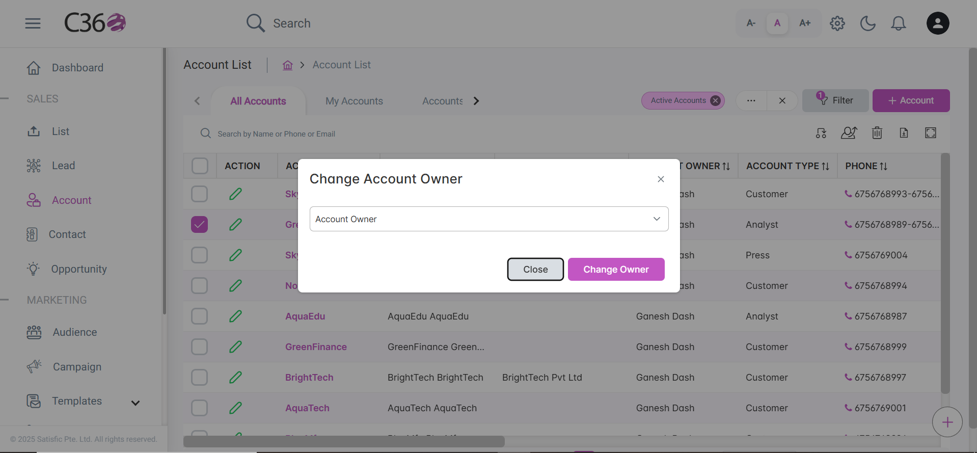 Change owner